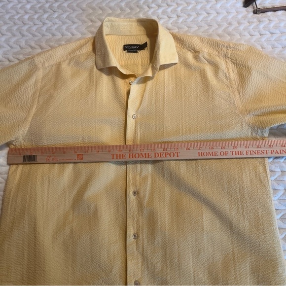 St. Croix Men's Casual Button Down Shirt in Bright Yellow Size Large Cotton - Picture 5 of 7